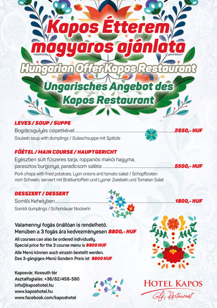 Kapos Étterem magyaros ajánlata