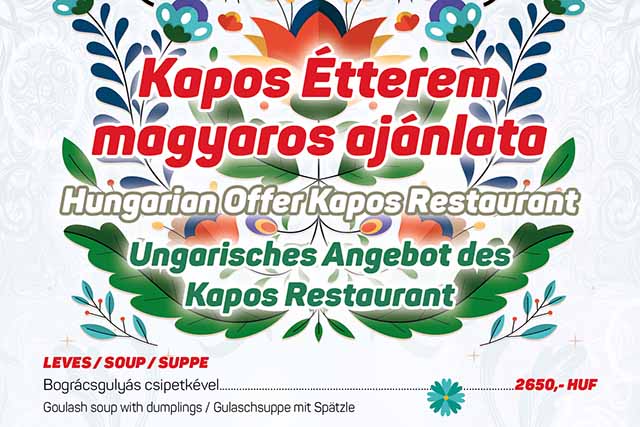 Kapos Étterem magyaros ajánlata